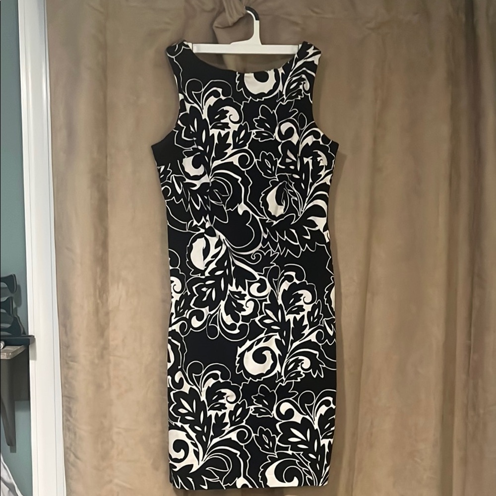 Glamour Black and White Sheath Midi Dress